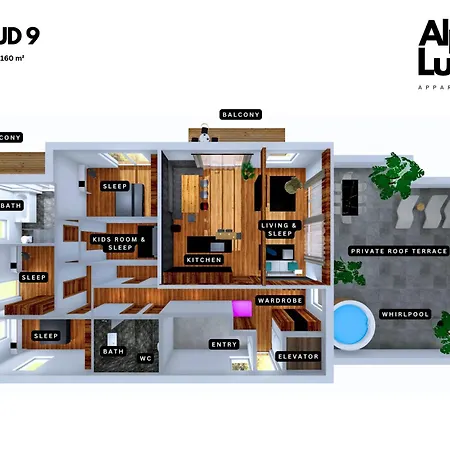 Apartman Cloud 9 With Private Roof Terrace & Whirlpool - An Alpenluxus Appartement, Zillertal